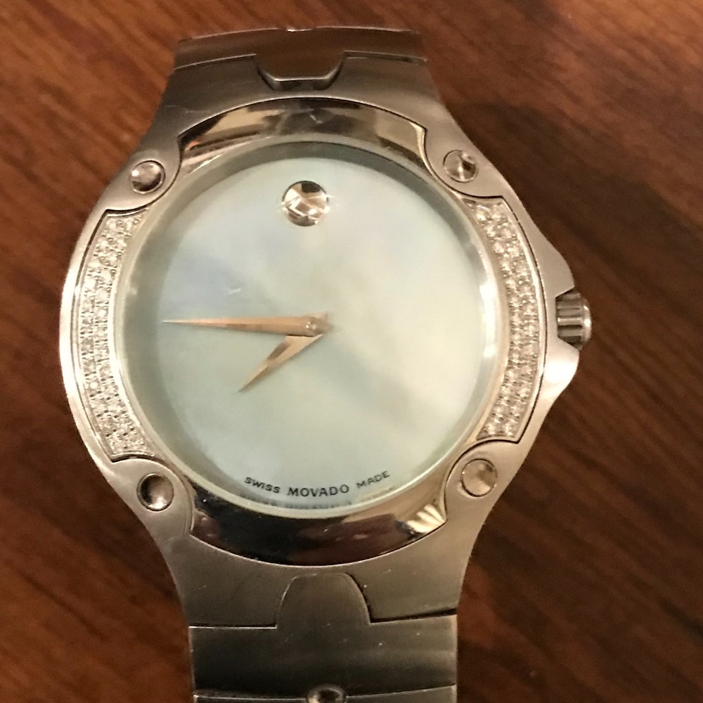 Womens Movado Diamond Watch with upgraded ss band